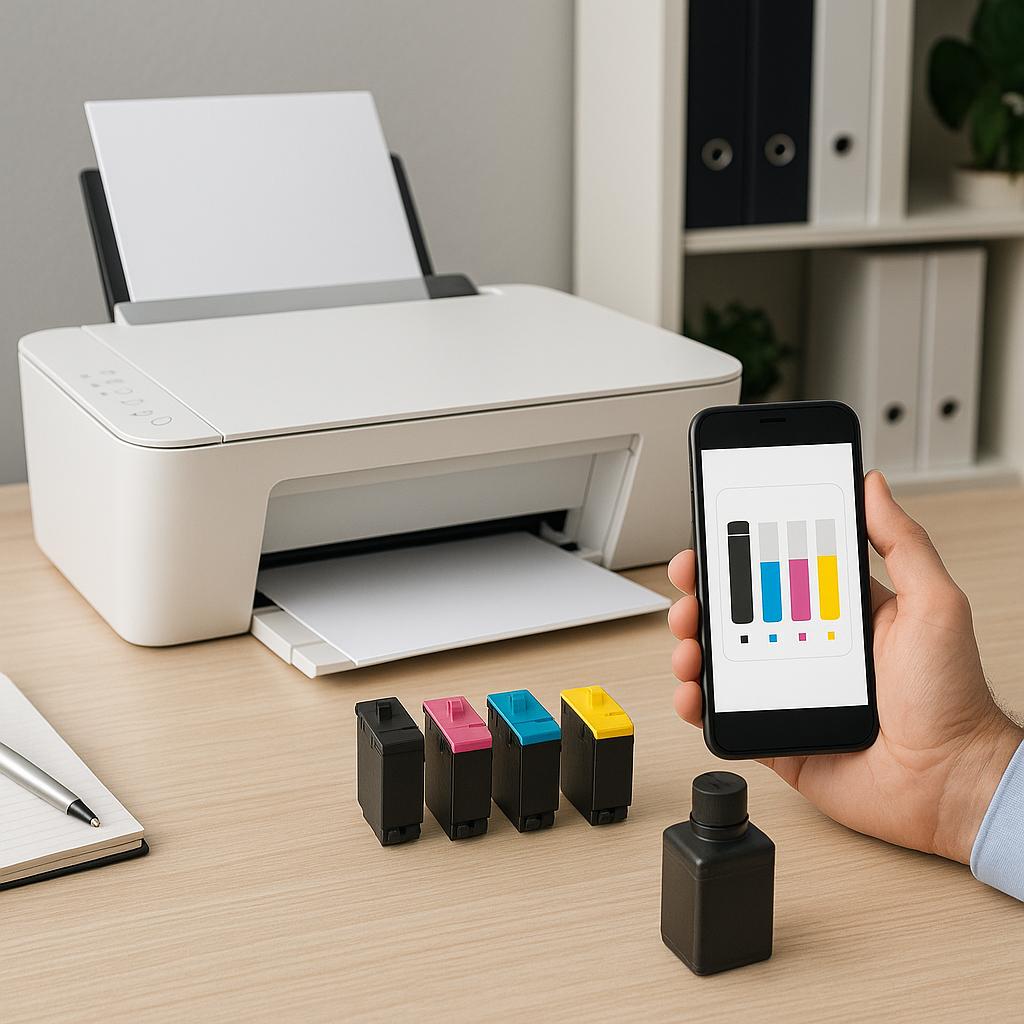 jak sprawdzić pojemność tuszu w drukarce hp?