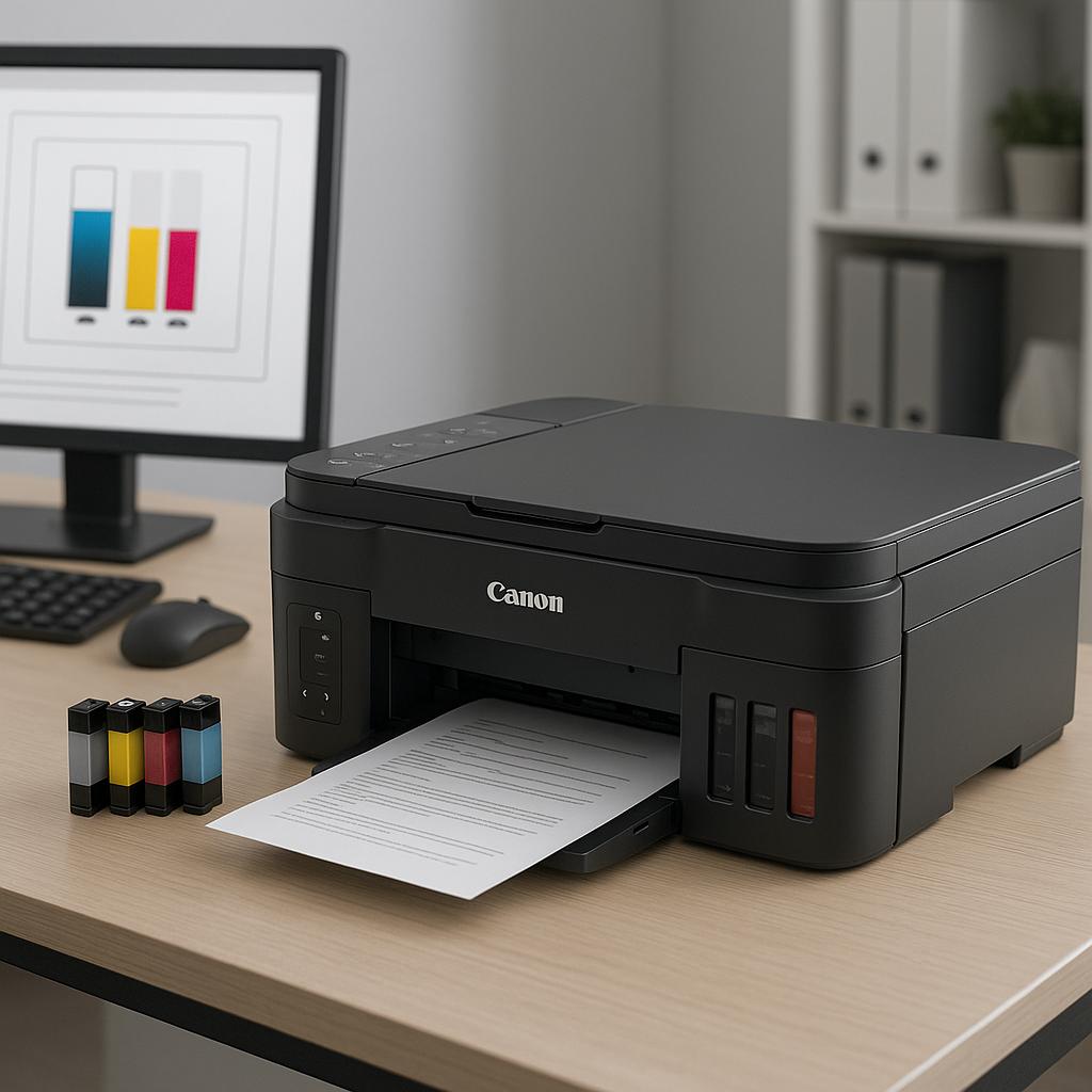 jak sprawdzić poziom tuszu canon?