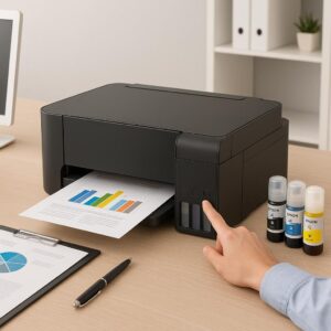 jak sprawdzić poziom tuszu w drukarce epson l3150?