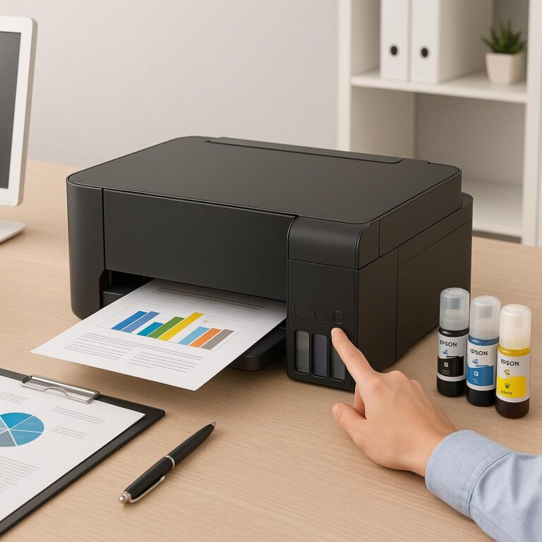 jak sprawdzić poziom tuszu w drukarce epson l3150?