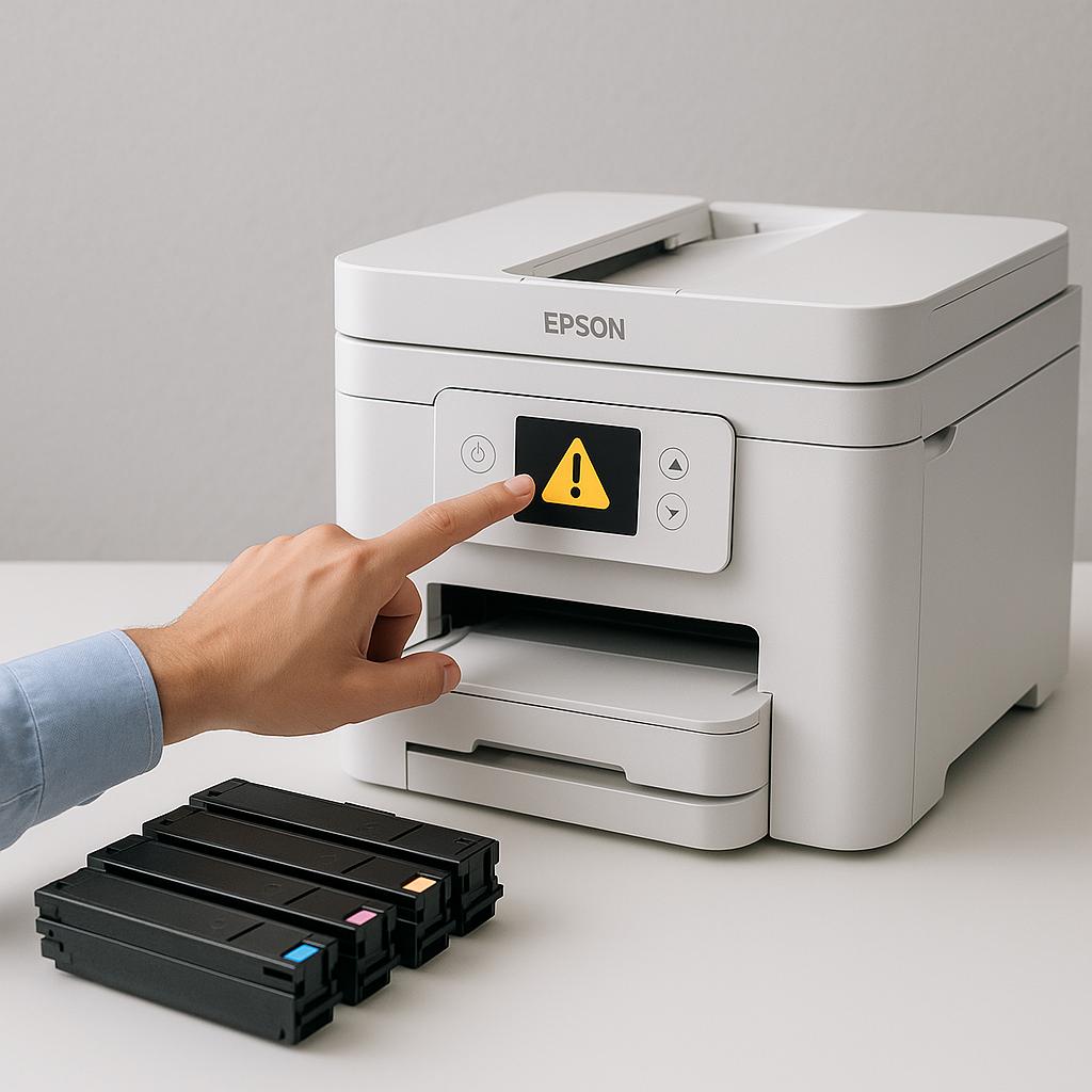 jak usunąć komunikat o błędzie na mojej drukarce epson?