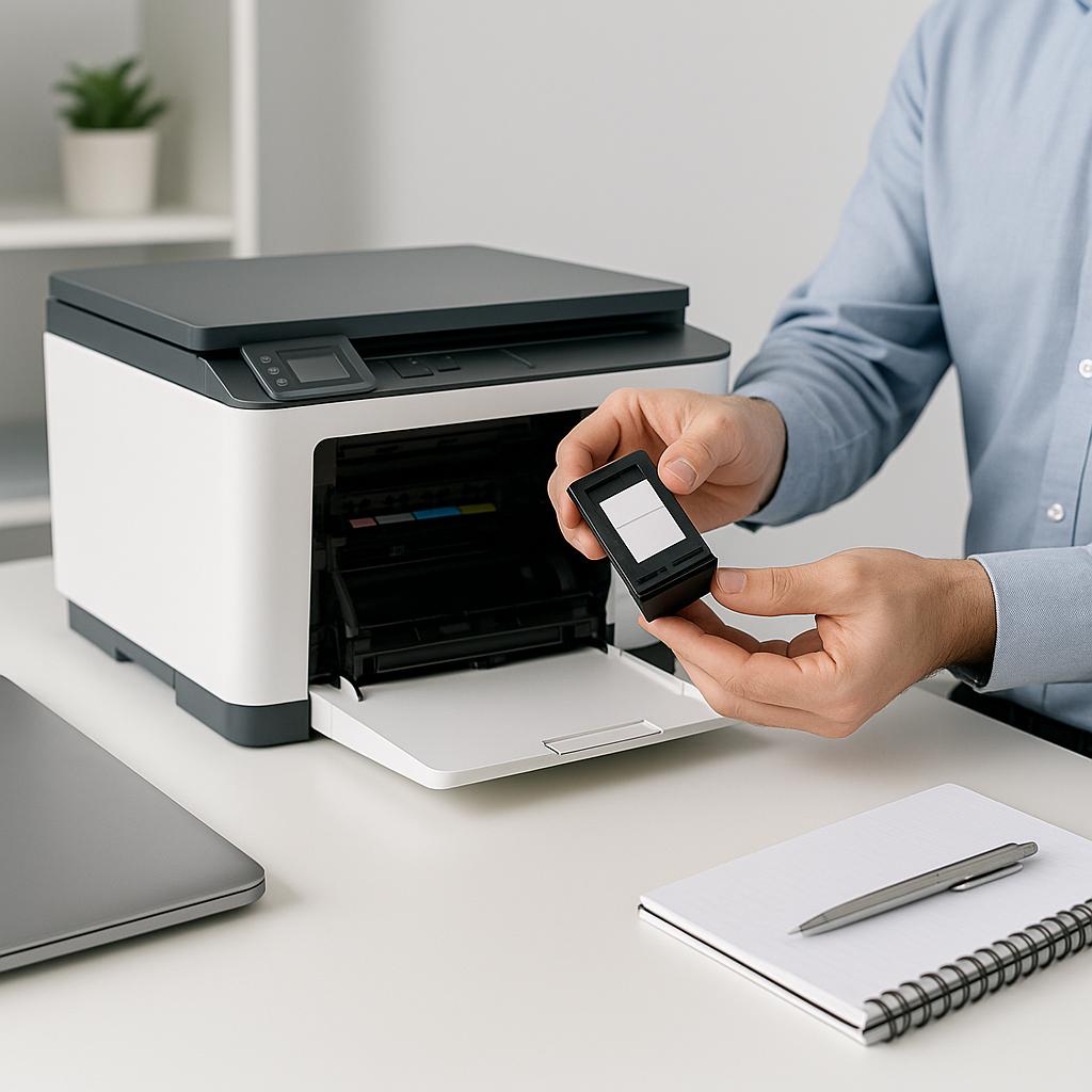 jak wymieniać tusz w drukarce hp?