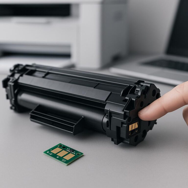 jak zresetować chip wkładu z tonerem?