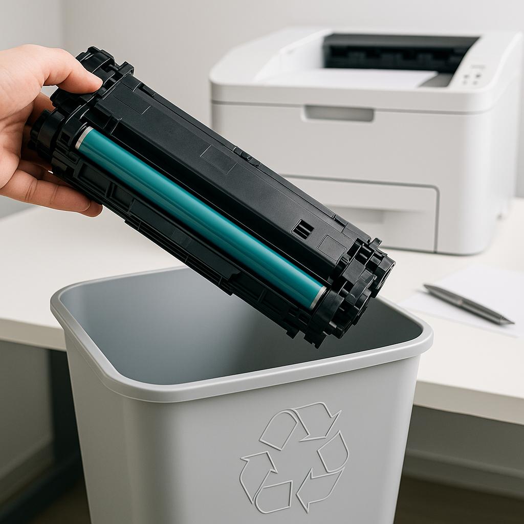 co zrobić z zużytym tonerem do drukarki laserowej?