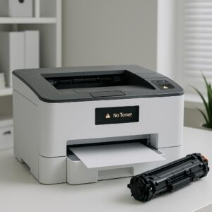 dlaczego moja drukarka wyświetla komunikat „brak tonera”?