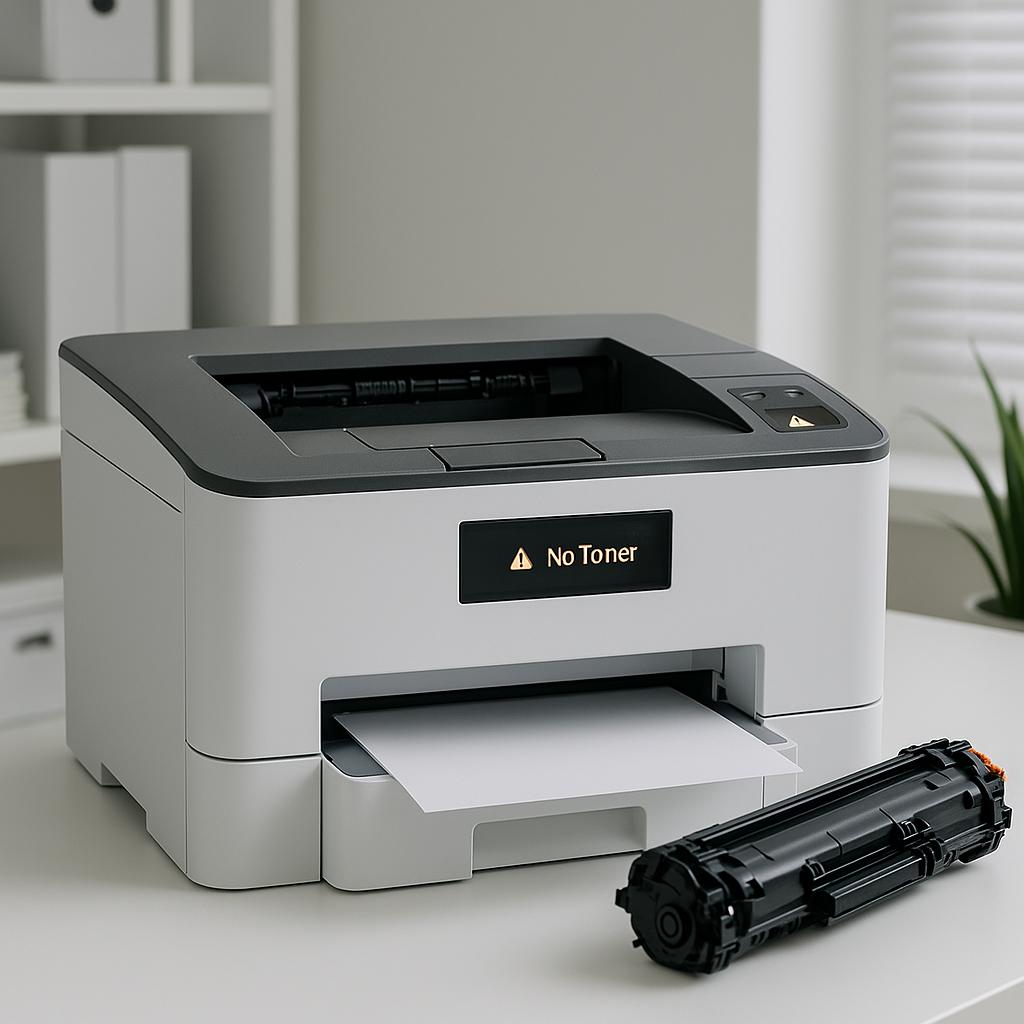 dlaczego moja drukarka wyświetla komunikat „brak tonera”?