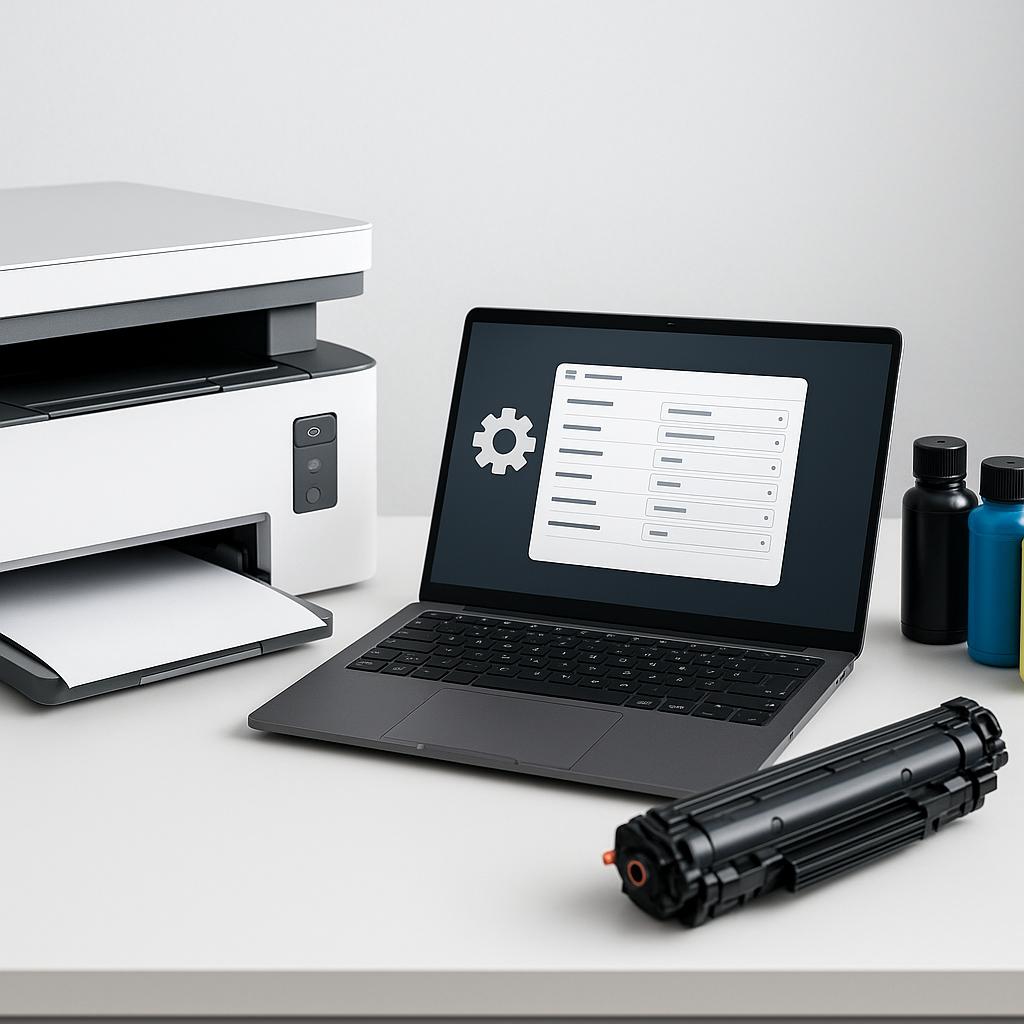 gdzie znajdują się ustawienia sterownika drukarki?