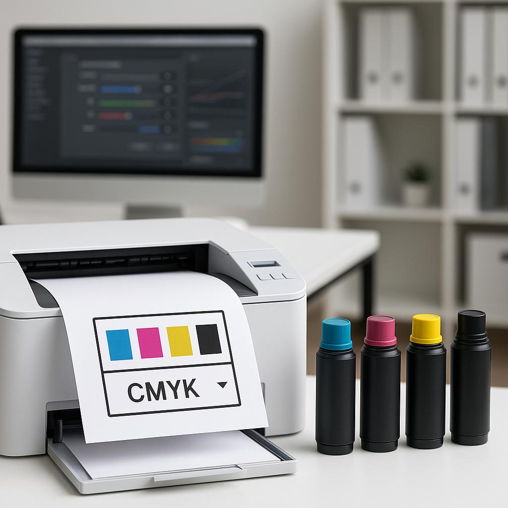 jak zmienić ustawienia drukarki na cmyk?