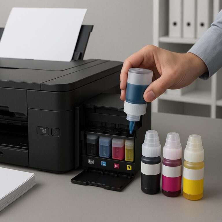 w jakiej kolejności należy wlewać tusz do drukarki canon?