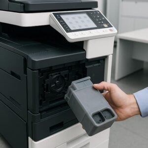 czy można opróżnić pojemnik na zużyty toner w konicy minolta?