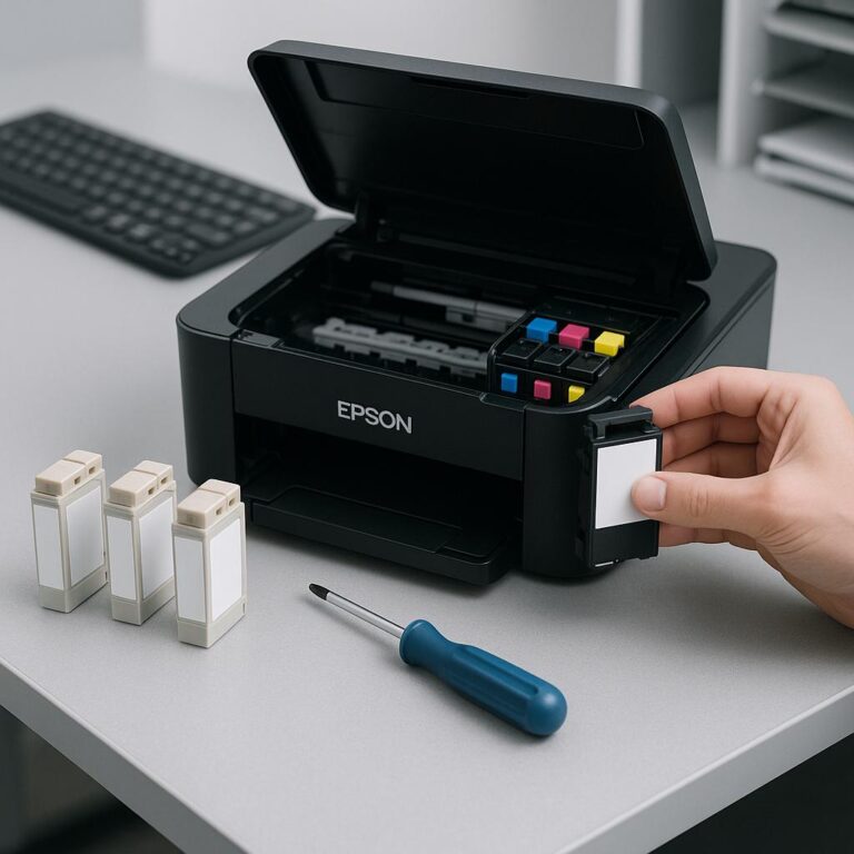 jak naprawić zaschnięty tusz w drukarce epson?