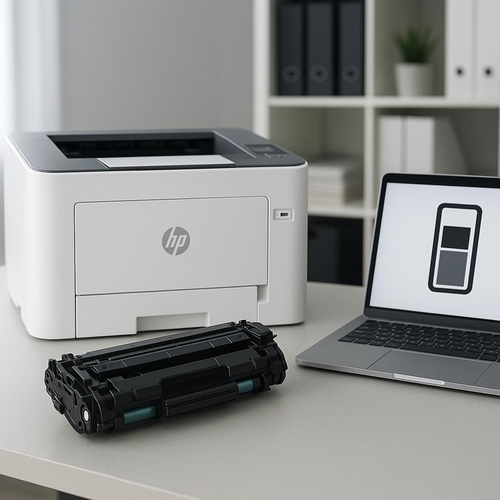 jak sprawdzić poziom tonera w drukarce hp laserjet?