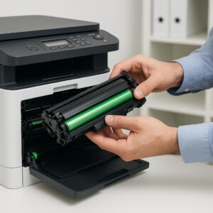 jak włożyć nowy toner do drukarki?