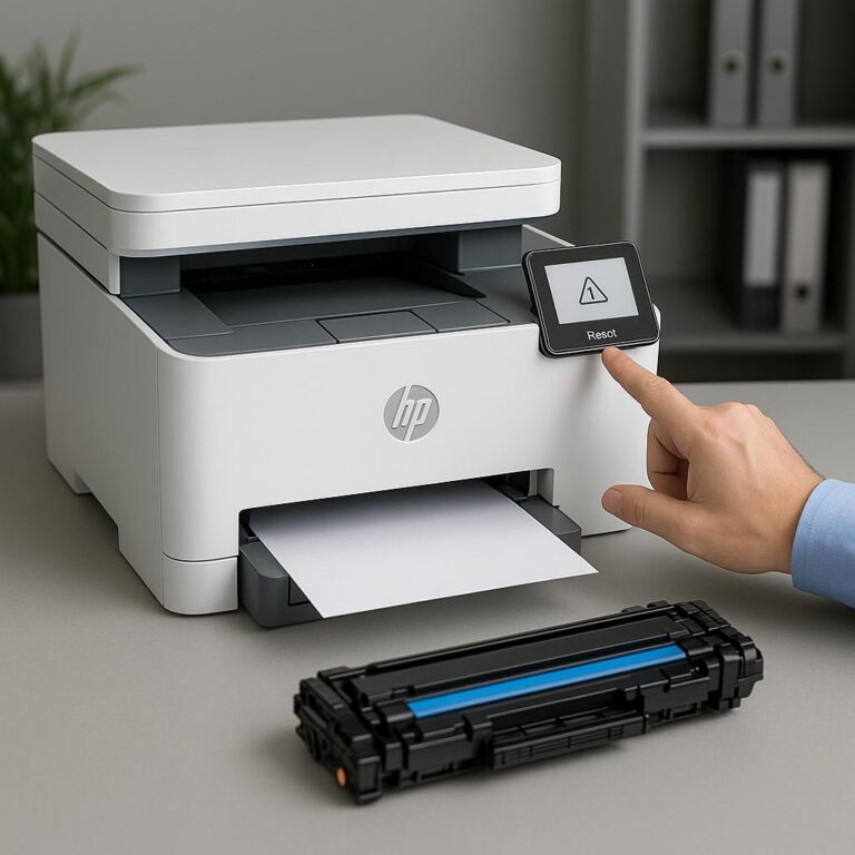 jak zresetować błąd w drukarce hp?