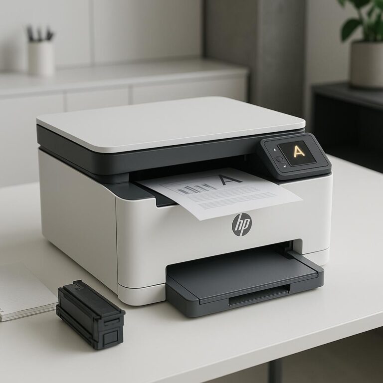 dlaczego moja drukarka hp miga literą a?