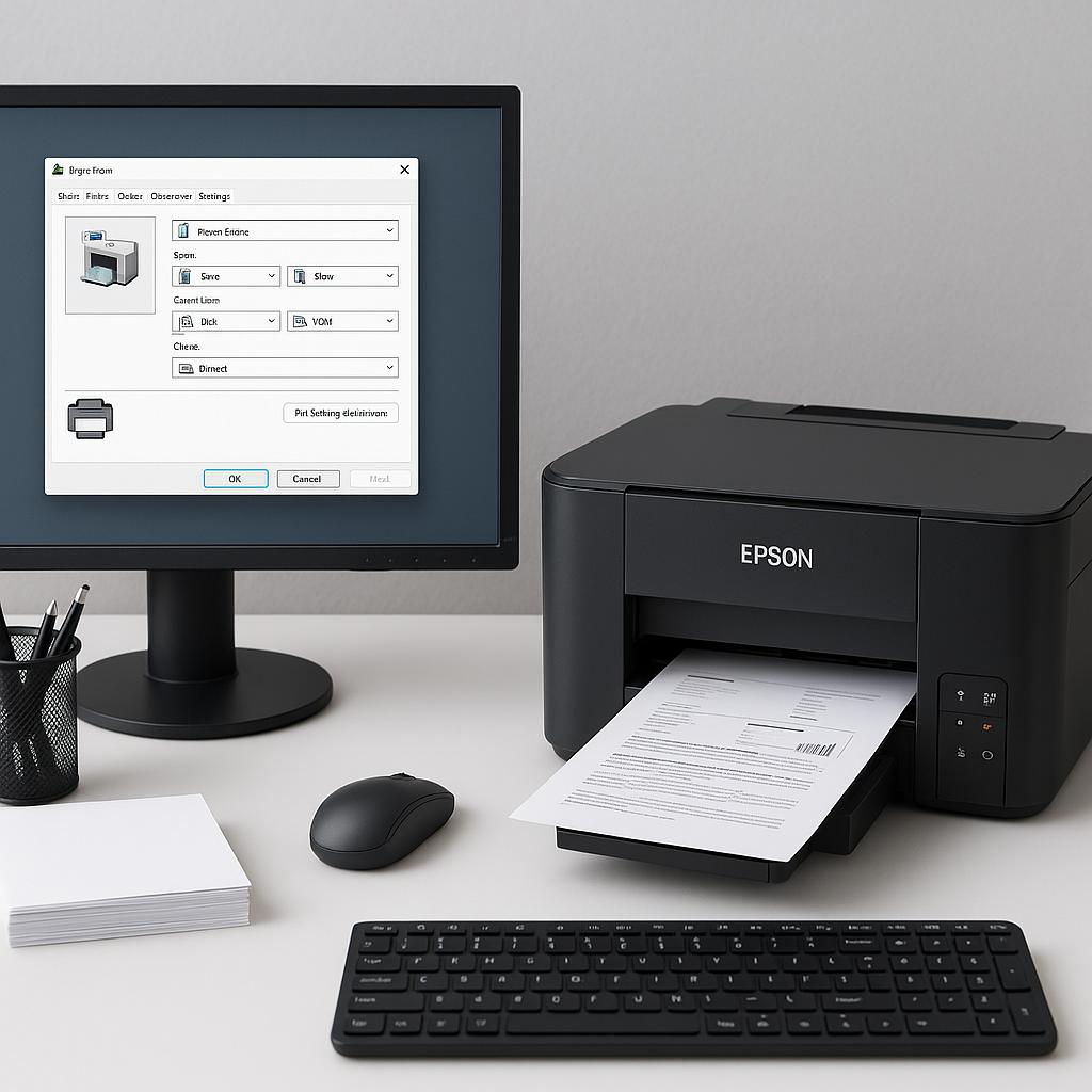 jak wyświetlić okno dialogowe sterownika drukarki epson?