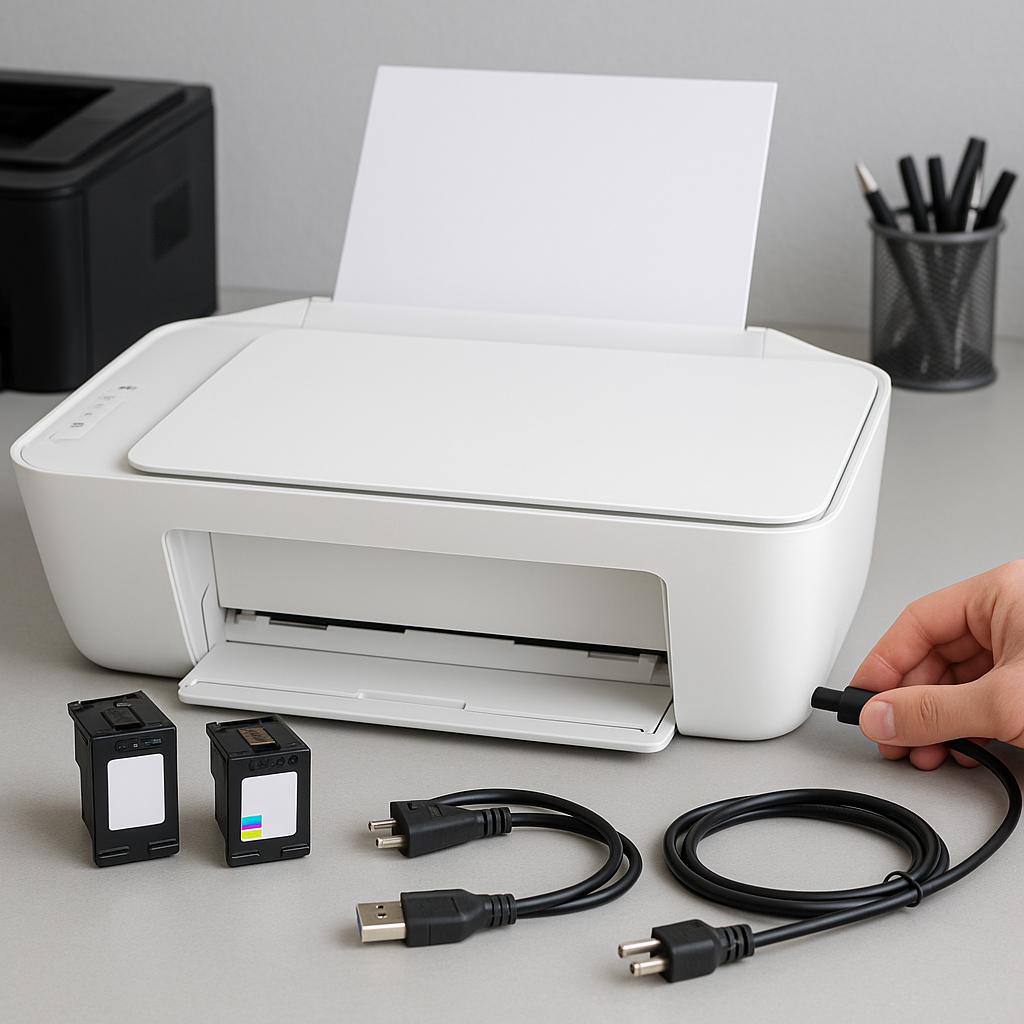 jak podłączyć drukarkę hp deskjet 2700e?