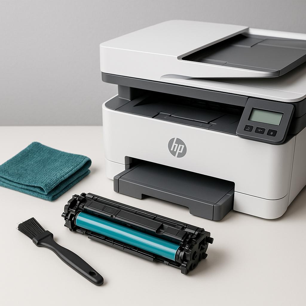 jak wyczyścić toner w drukarce hp?