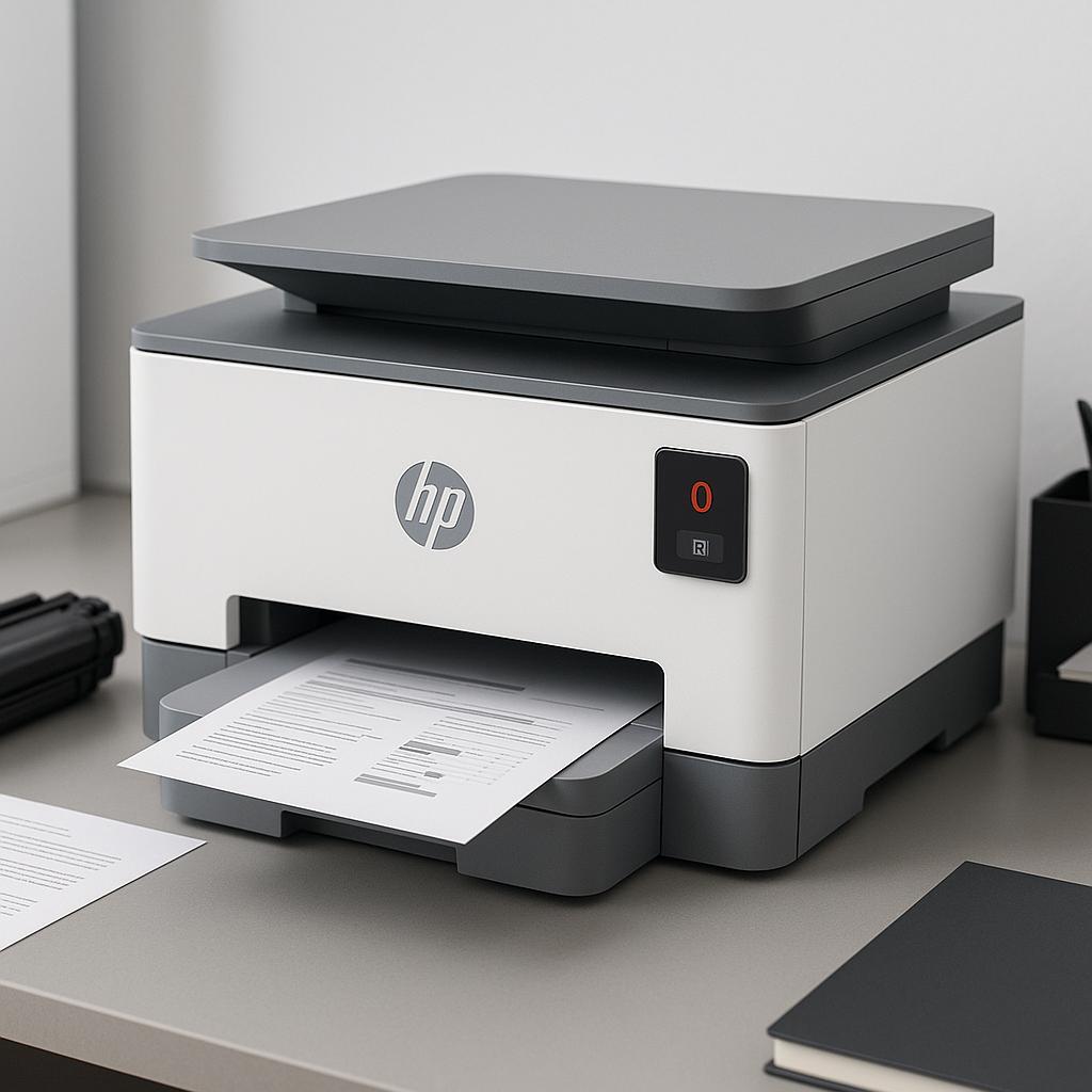 co oznacza e na drukarce hp?