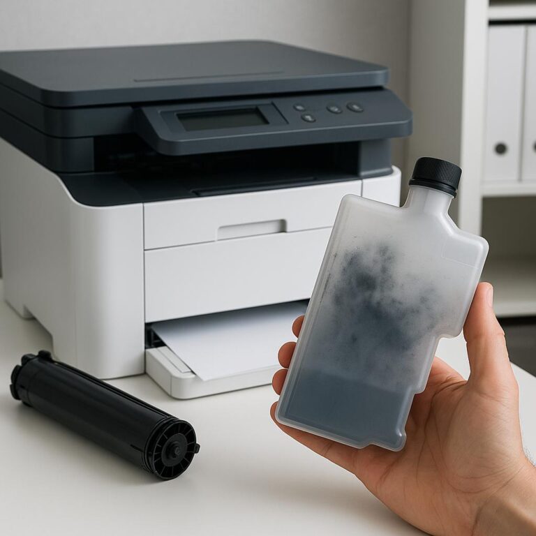 co zrobić, jeśli pojemnik na zużyty toner jest pełny?