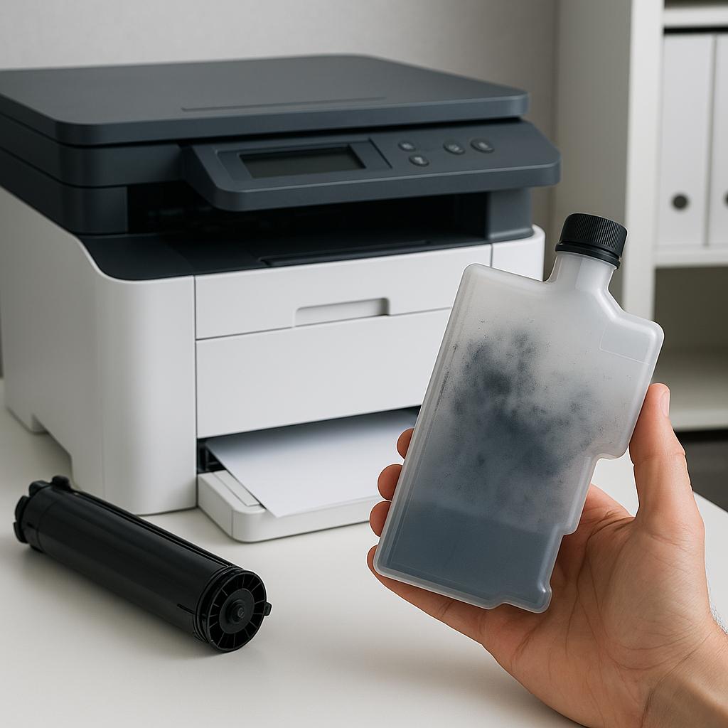 co zrobić, jeśli pojemnik na zużyty toner jest pełny?