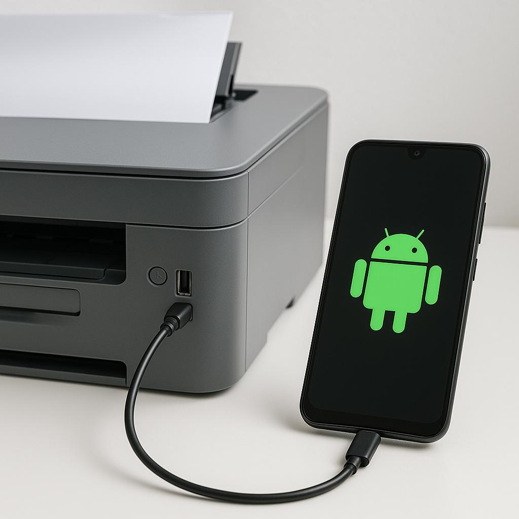 czy mogę podłączyć telefon z systemem android do drukarki przez usb?