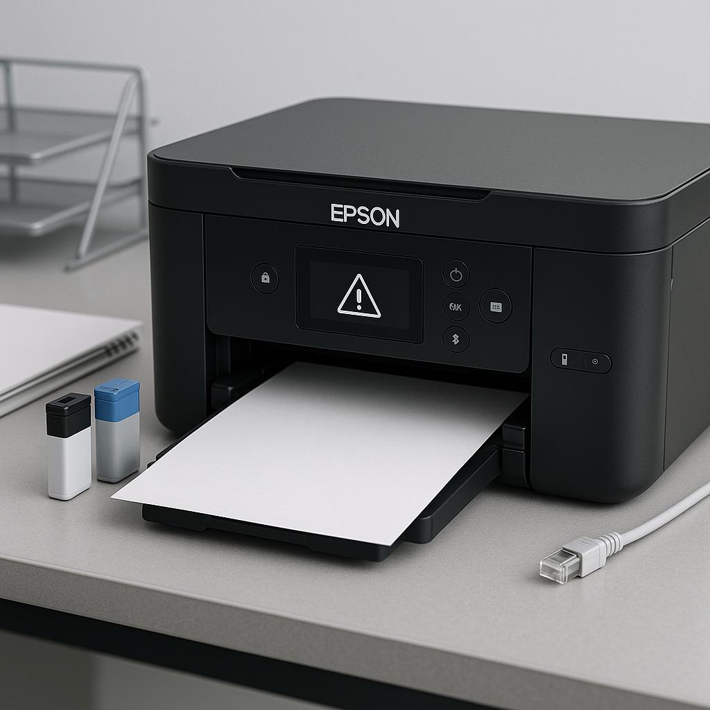 dlaczego moja drukarka epson wyświetla komunikat o błędzie połączenia?