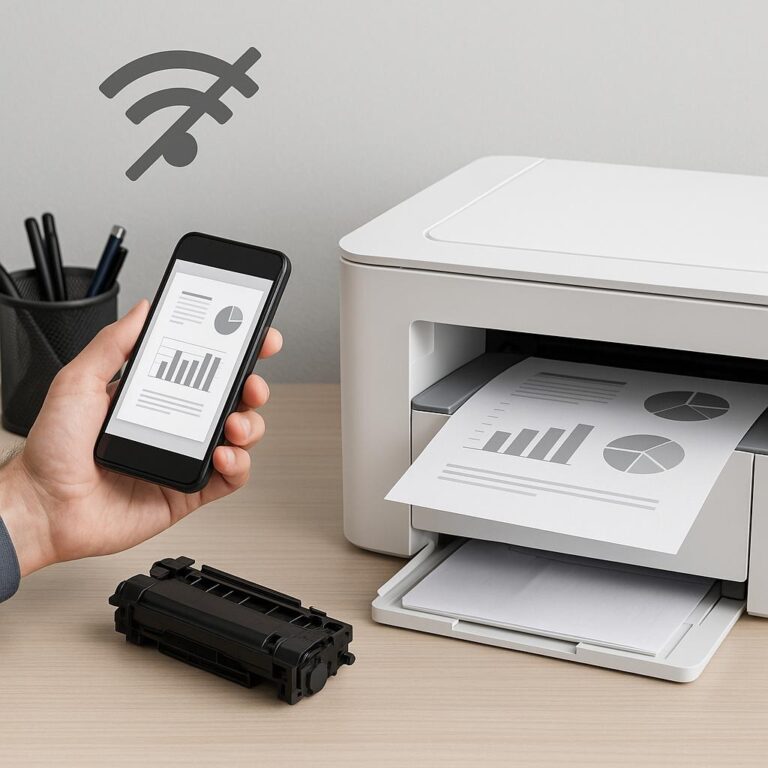 jak drukować z telefonu na drukarce hp bez wi-fi?