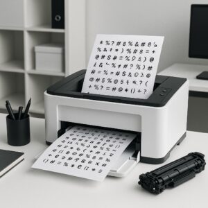 co oznacza, że drukarka drukuje losowe symbole?