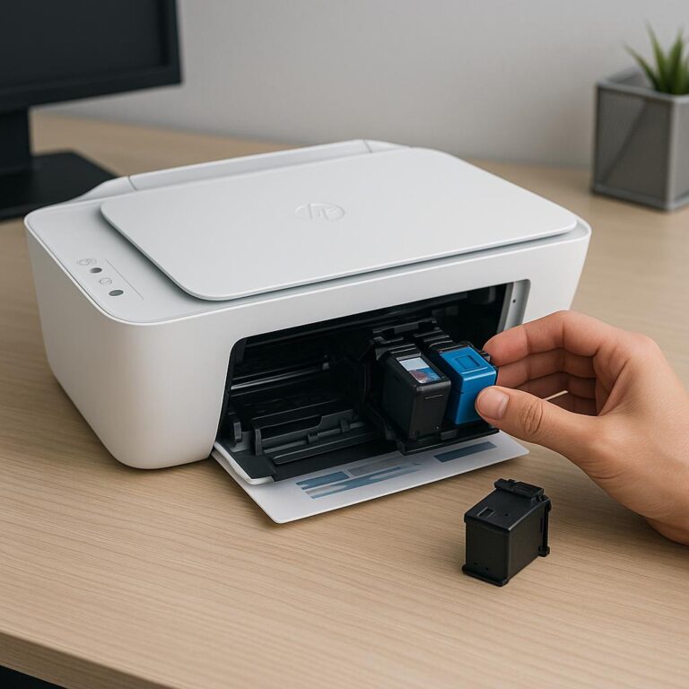 gdzie jest tusz w drukarce hp deskjet?