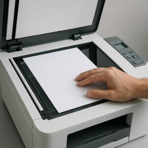 jak ułożyć papier na skanerze?