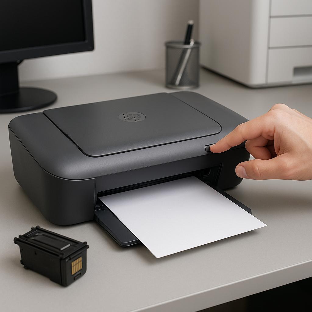 jak zresetować drukarkę hp 110?