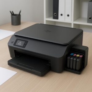 jak zresetować komunikat o awarii tuszu w drukarce hp?