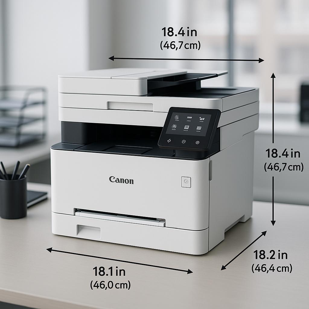jakie są wymiary canona i-sensys mf655cdw?