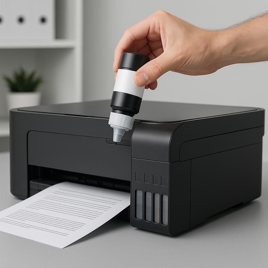 jak dolać tusz do drukarki epson l3250?